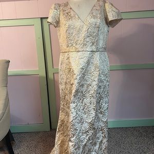 Champagne and gold Oleg Cassini gown size 16